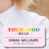 カスタムロゴ従業員の磁気または安全ピンピンク 名札