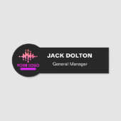 カスタムロゴ従業員の磁気ピンまたは安全ピン 名札 (正面)