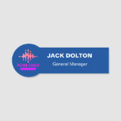 カスタムロゴ従業員の磁気ピンまたは安全ピン 名札 (正面)