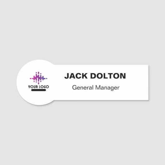 カスタムロゴ従業員の磁気ピンまたは安全ピン 名札 (正面)