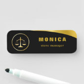 カスタムロゴ従業員の磁気安全ピンフェイク金ゴールド 名札 (インサイチュ)