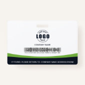 カスタムロゴ従業員の緑のバー企業のコード バッジ (裏面)