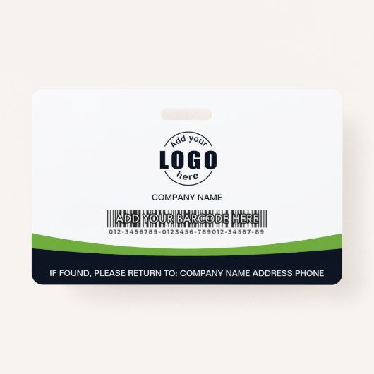 カスタムロゴ従業員の緑のバー企業のコード バッジ (裏面)