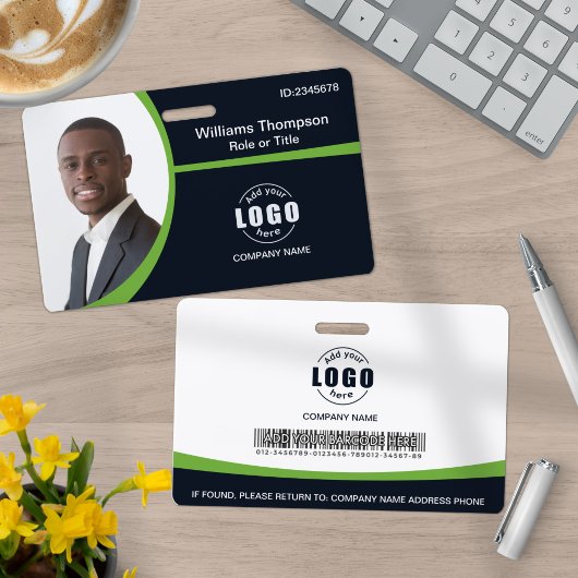 カスタムロゴ従業員の緑のバー企業のコード バッジ