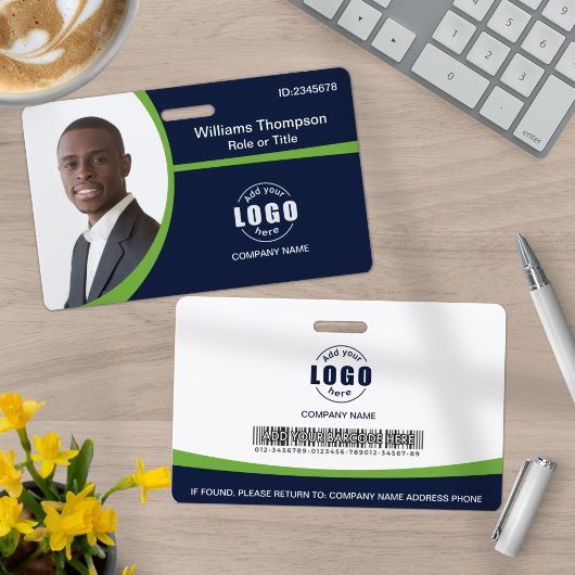 カスタムロゴ従業員の緑のバー企業のコード バッジ