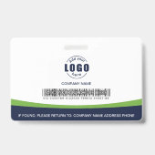 カスタムロゴ従業員の緑のバー企業のコード バッジ (裏面)