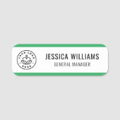 カスタムロゴ従業員の緑 名札 (正面)