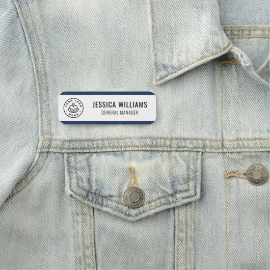 カスタムロゴ従業員の青 名札 (インサイチュ)