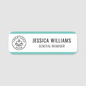 カスタムロゴ従業員ティール（緑がかった色） 名札 (正面)