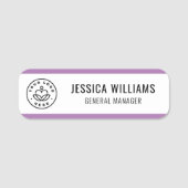 カスタムロゴ従業員パープル 名札 (正面)