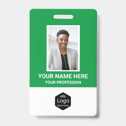 カスタムロゴ従業員フォトグパーソナライズされたリーン バッジ (Front)