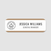 カスタムロゴ従業員ブラウン 名札 (正面)