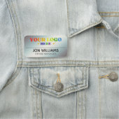 カスタムロゴ従業員磁気または安全ピンシルバー 名札 (インサイチュ)