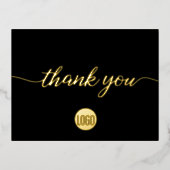 カスタムロゴ感謝スクリプトお客様への感謝 箔招待状ポストカード (正面)