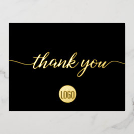 カスタムロゴ感謝スクリプトお客様への感謝 箔招待状ポストカード