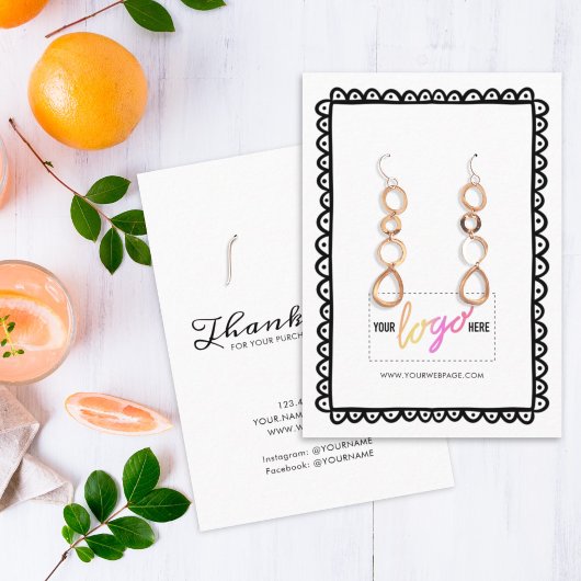 カスタムロゴ手描きフレームイヤリングディスプレイ10 名刺