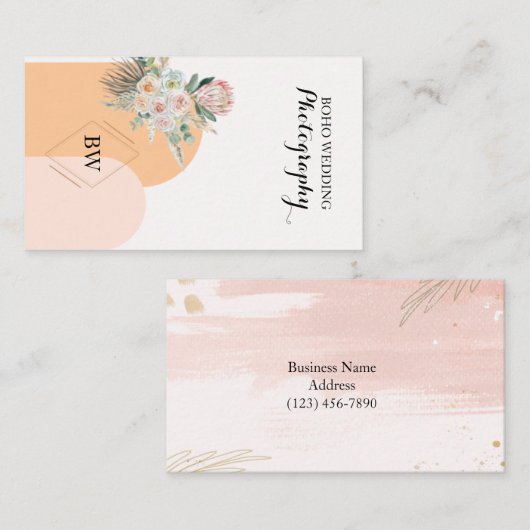 カスタムロゴ抽象芸術ミニマルBoho名刺 名刺 (正面/裏面)