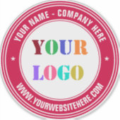 カスタムロゴ文字とカラーラウンドステッカー シール (正面)