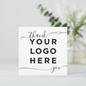 カスタムロゴ文字エレガントスクエアサンキューカード (スタンド正面)