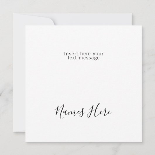 カスタムロゴ文字エレガントスクエアサンキューカード (裏面)