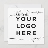 カスタムロゴ文字エレガントスクエアサンキューカード (正面)
