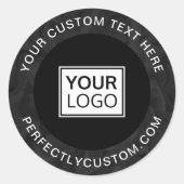 カスタムロゴ文字ダーク縁どマブル ラウンドシール (正面)