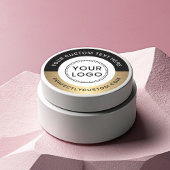 カスタムロゴ文字ブラック縁どゴールデン ラウンドシール