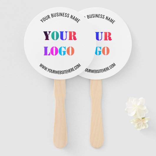 カスタムロゴ文字プロモハンドファンの例 ハンドファン (正面&裏面)