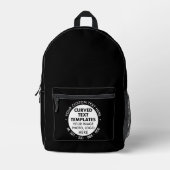 カスタムロゴ文字プロモーションBLACK Backpack プリントバックパック (正面)