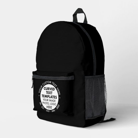 カスタムロゴ文字プロモーションBLACK Backpack プリントバックパック (裏面右端)