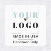 カスタムロゴ文字&カントリースクエア衣料品 ラベル (デザイン2)