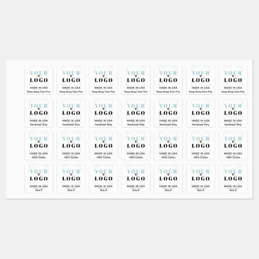 カスタムロゴ文字&カントリースクエア衣料品 ラベル (シート)