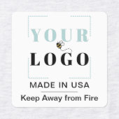 カスタムロゴ文字&カントリースクエア衣料品 ラベル (デザイン1)