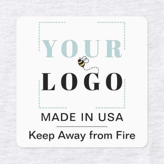 カスタムロゴ文字&カントリースクエア衣料品 ラベル (デザイン1)