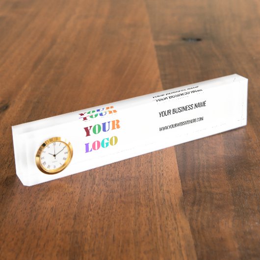 カスタムロゴ文字Business Desk Nameプレートテンプレート デスクネームプレート (側面)