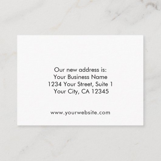 カスタムロゴ新しいアドレスの移動告知カード エンクロージャーカード (裏面)