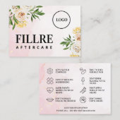 カスタムロゴ春フィラーアフターケアカード 名刺 (正面/裏面)