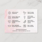 カスタムロゴ春Botox After Care Card 名刺 (裏面)