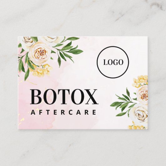 カスタムロゴ春Botox After Care Card 名刺 (正面)