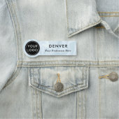 カスタムロゴ業務スタッフ社員ブルー淡い色のグレイ 名札 (インサイチュ)