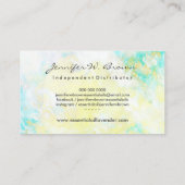 カスタムロゴ水の色の緑の黄色の必須油 名刺 (裏面)