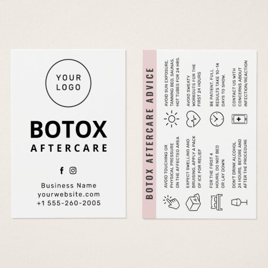 カスタムロゴ注入後ケア指導カード (正面&裏面)