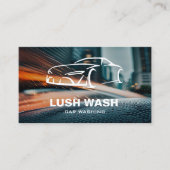 カスタムロゴ洗車自動 |クリーニ車のング 名刺 (正面)