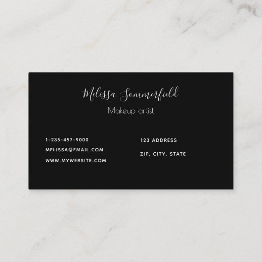 カスタムロゴ画像ブラック金ゴールド 名刺 (裏面)