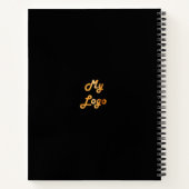 カスタムロゴ画像 ビジネス ブラック ゴールド ノートブック (裏面)