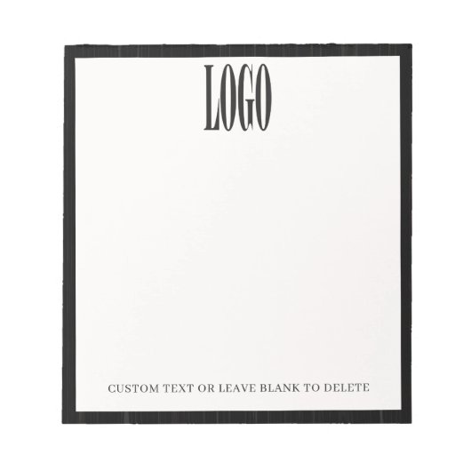 カスタムロゴ画像Pic木製ビジネスオフィスブラック ノートパッド (正面)