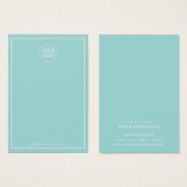 カスタムロゴ白アクアイヤリング表示カード (正面&裏面)