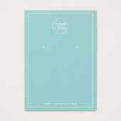 カスタムロゴ白アクアイヤリング表示カード (正面)