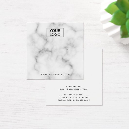 カスタムロゴ白大理石イヤリングディスプレイカード (デスク)