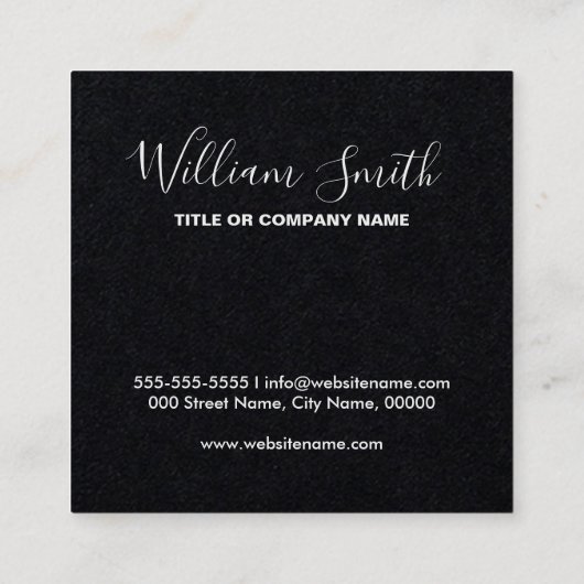 カスタムロゴ白黒の名刺 スクエア名刺 (裏面)